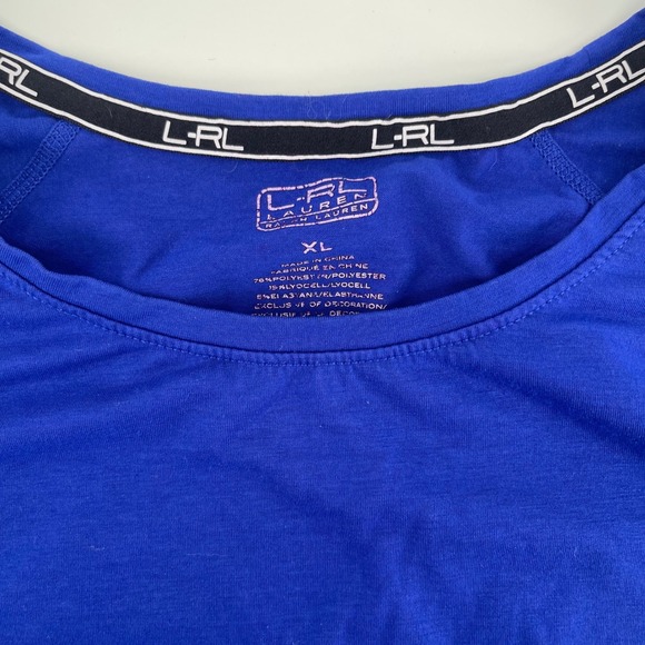LRL Lauren Ralph Lauren Womens Blue Crew Neck‎ Long Sleeve Athletic Shirt XL - Picture 2 of 5